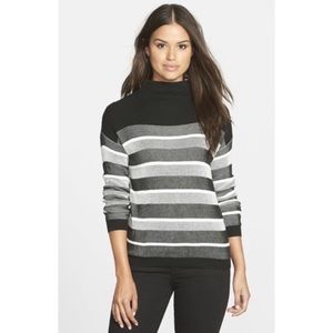 Two by Vince Camuto Mock Neck Stripe Sweater.